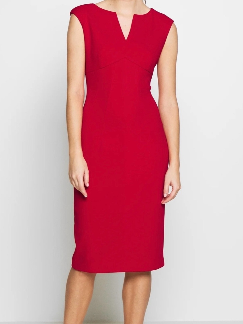 Dkny Red Cap-Sleeve Sheath Dress